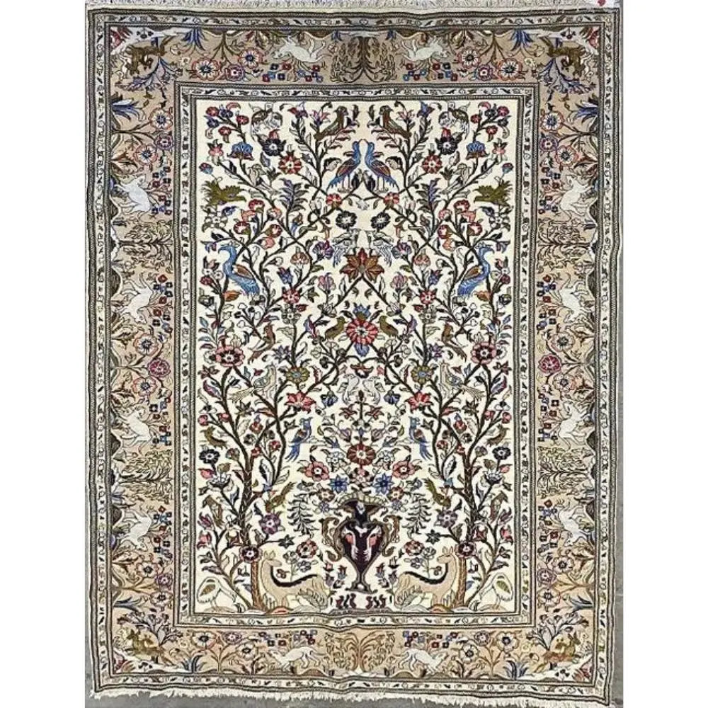 One Of The Kind Persian Yazd Rug 10'1" x 6'5" zandirugs